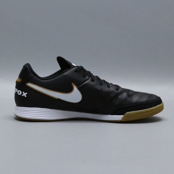 Футзалки Nike Tiempo GENIO II Leather IC - Black/Gold 819215-010