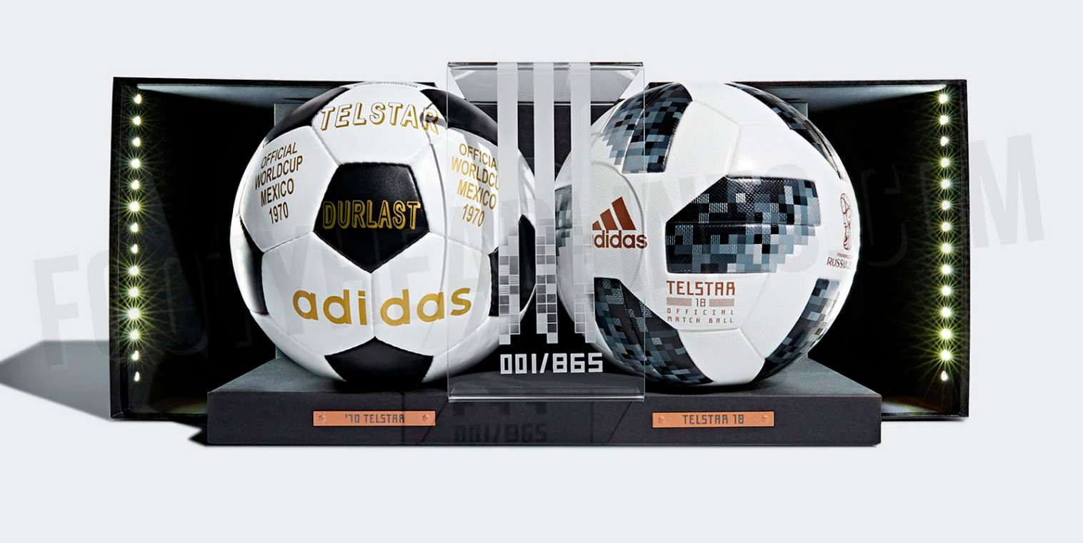 Первый черно-белый мяч Adidas Telstar Durlast