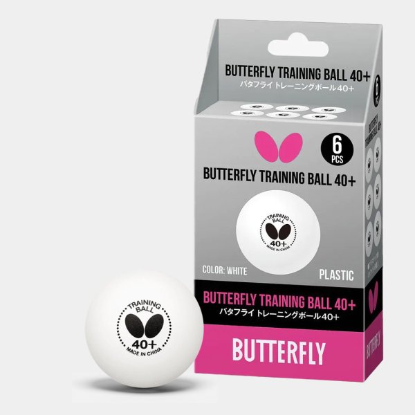 М'ячі для настільного тенісу Butterfly Training Ball 40+ 6-шт 95860