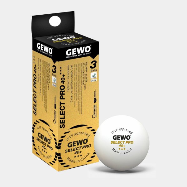 М'ячі для настільного тенісу GEWO ITTF Ball Select Pro 40+ 3-шт 53218