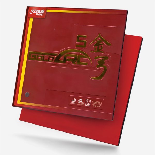 DHS GoldArc 5 Червона MAX — Накладка на ракетку для настільного тенісу - зображення 1