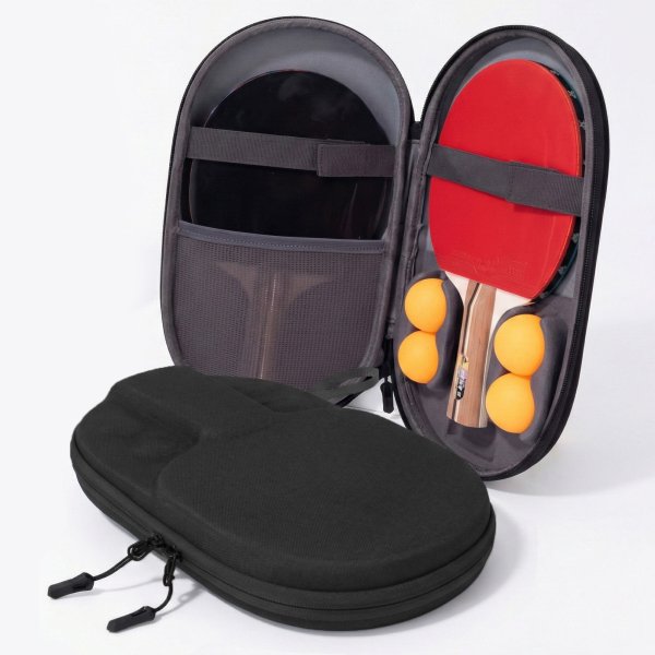 Чехол для настольного тенниса – черный жесткий кейс (на 2 ракетки + 4 мяча) - изображение 1