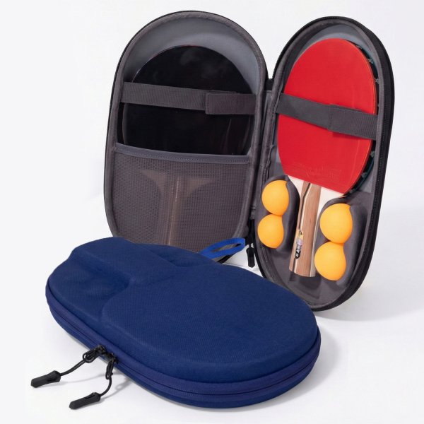 Чехол для настольного тенниса – Синий жесткий кейс (на 2 ракетки + 4 мяча) - изображение 1