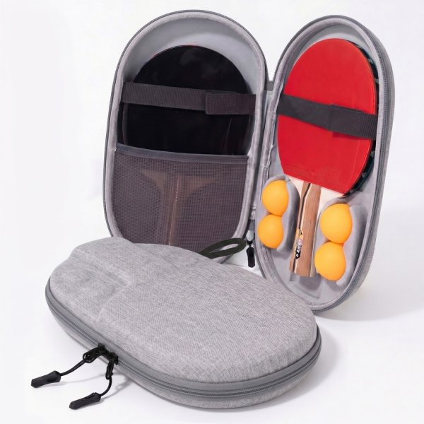 Чехол для настольного тенниса – Серый жесткий кейс (на 2 ракетки + 4 мяча) - изображение 1