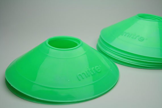 Комплект конусов для тренировок Mitre 10 штук (Салатовые)
