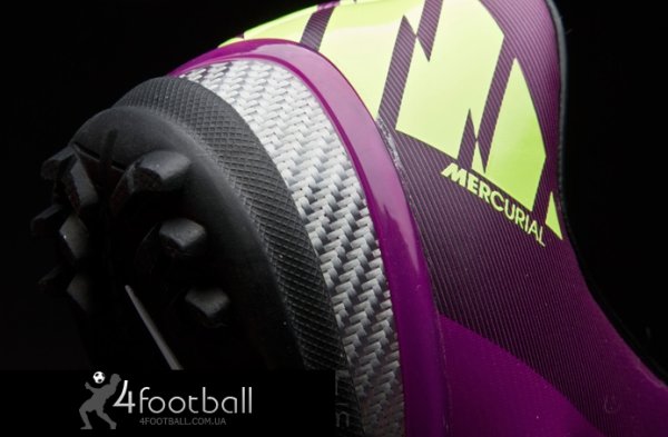 Детские сороконожки Nike Mercurial Glide TF (фиолетовые/молнии) - изображение 2