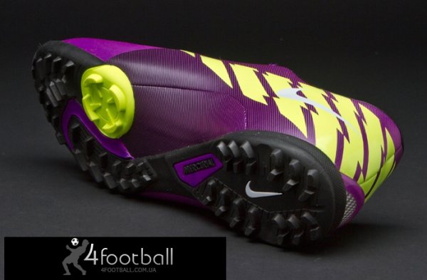 Детские сороконожки Nike Mercurial Glide TF (фиолетовые/молнии)