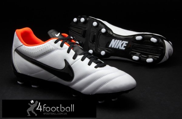 Бутси Nike Tiempo Natural Leather IV FG (білий/оранж) - зображення 2