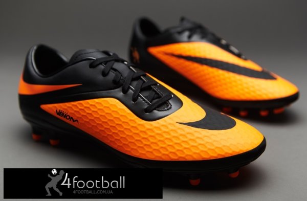 Бутсы Nike Hypervenom Phelon FG (черный-оранж)