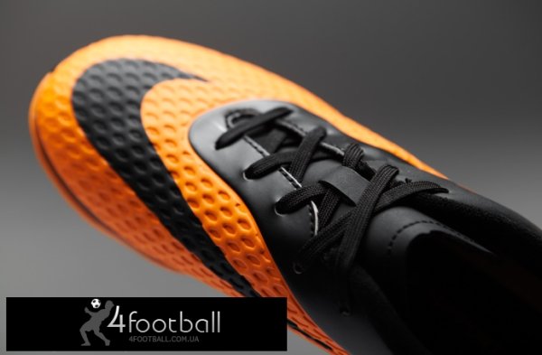 Детские футзалки Nike Hypervenom Phelon IC (черный-оранж)
