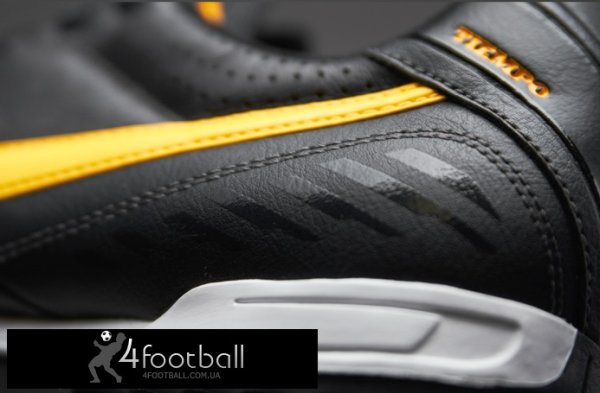 Сороконіжки Nike Tiempo Natural Leather IV TF (чорний/жовтогарячий) - зображення 5