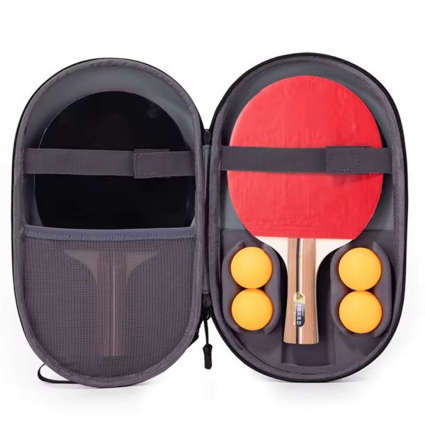 Чехол для настольного тенниса – Серый жесткий кейс (на 2 ракетки + 4 мяча) - изображение 3